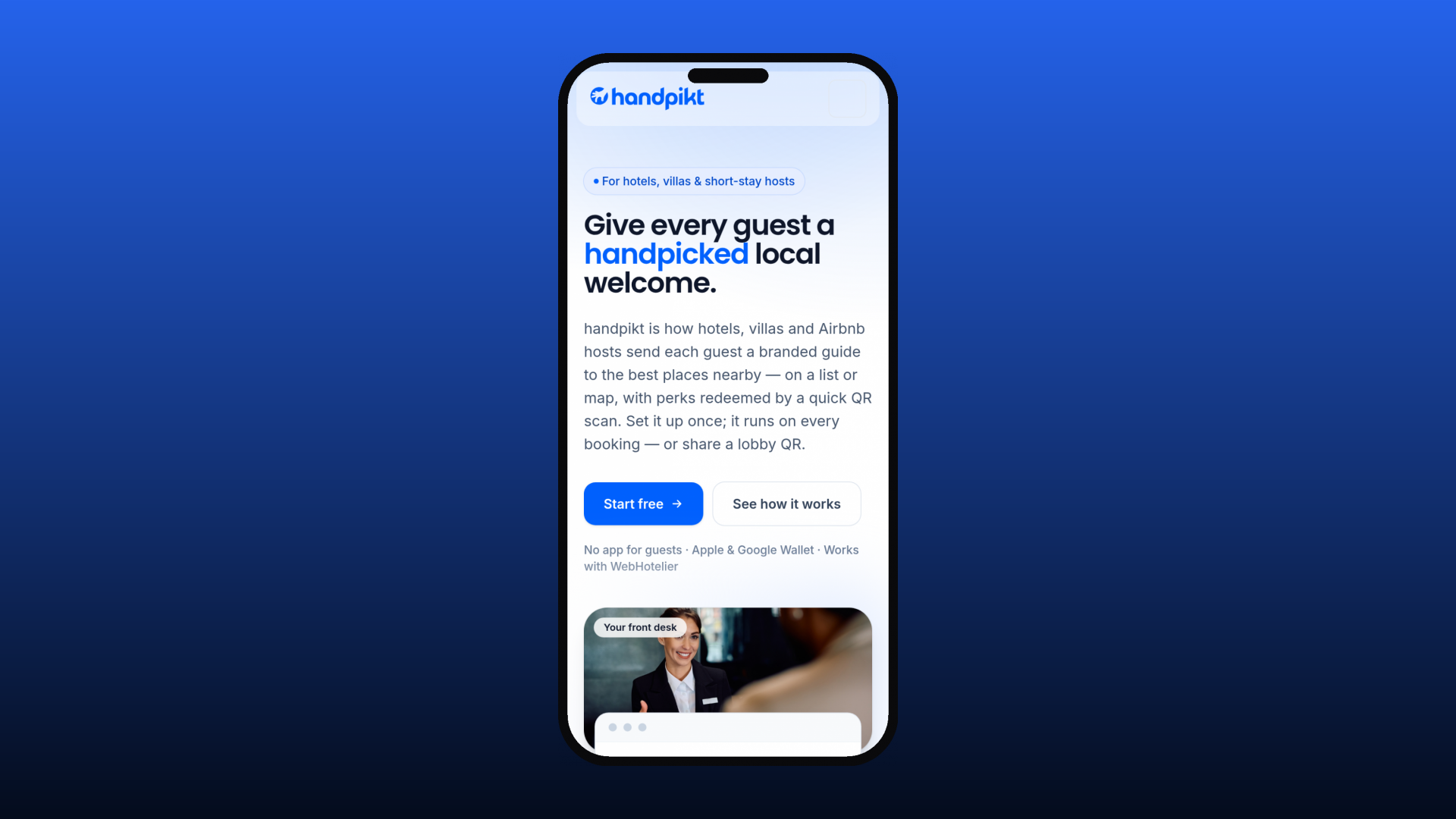 Handpikt mobile experience