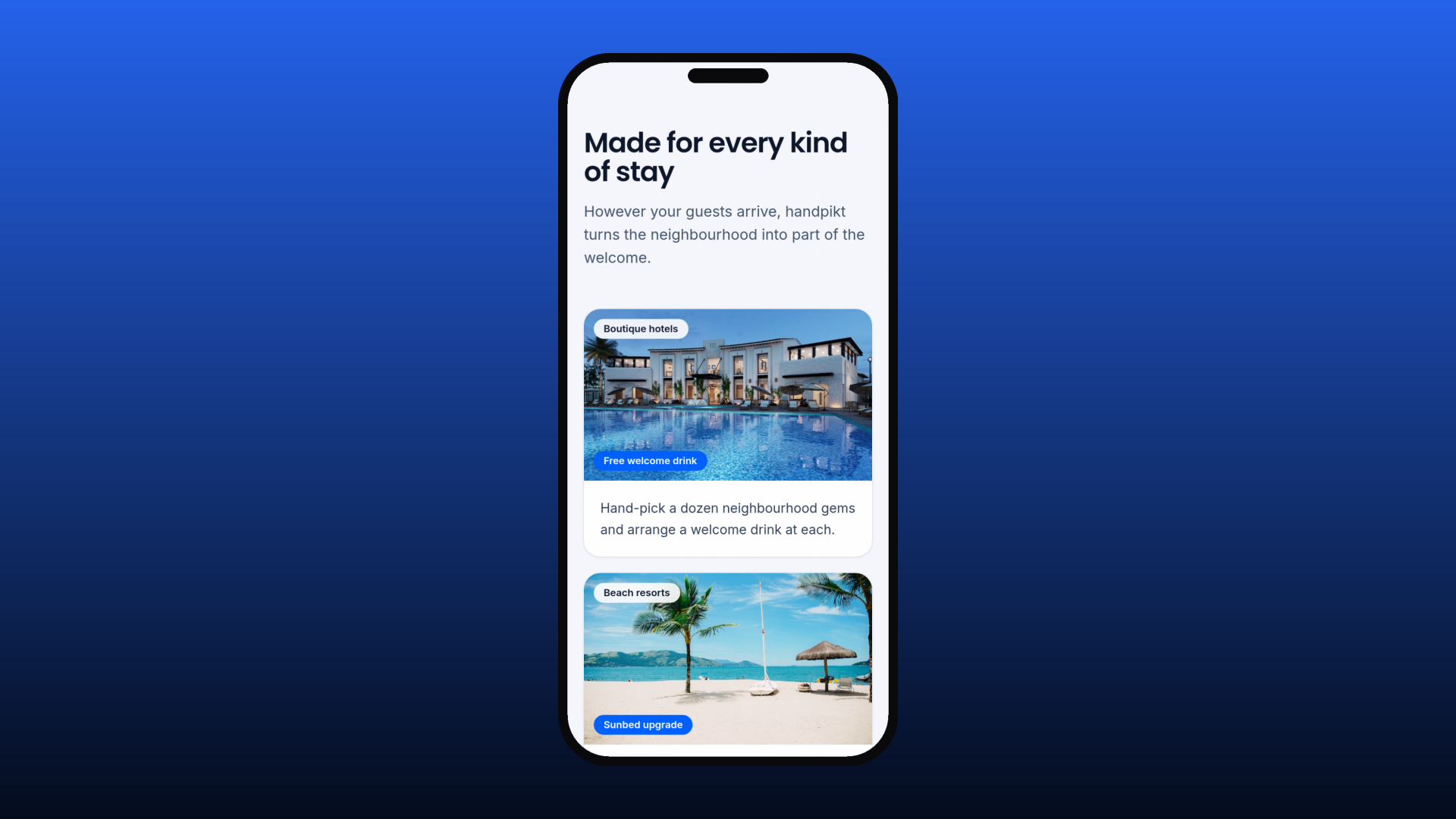 Handpikt mobile experience