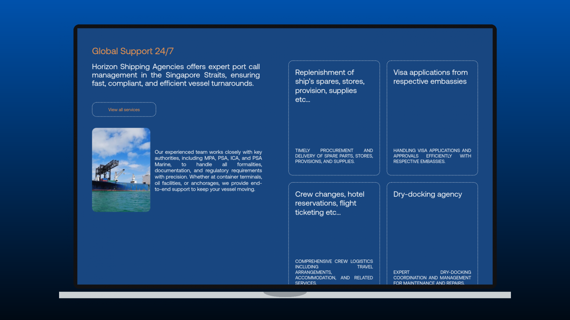 Horizon Shipping website by Ruler