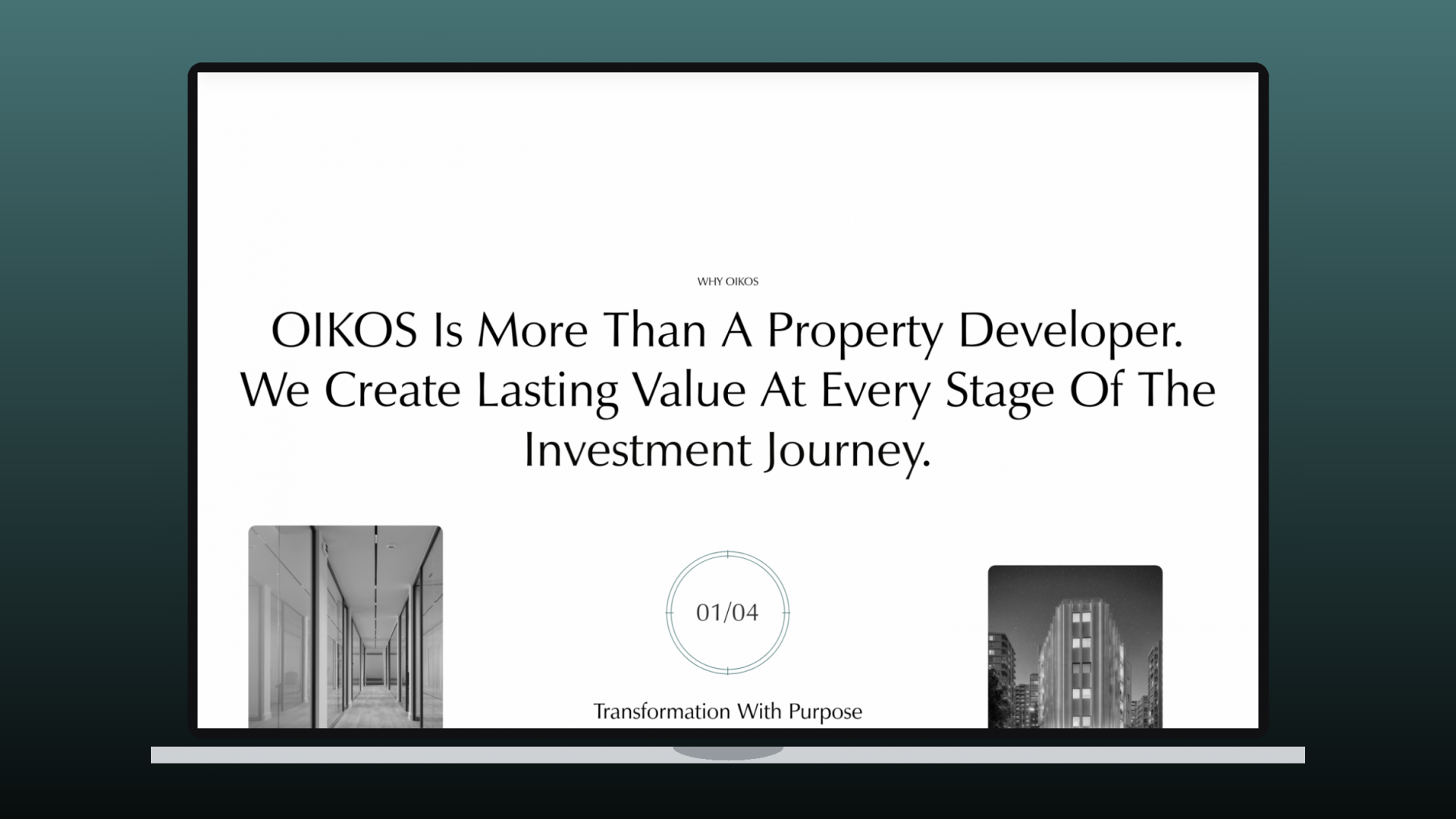 OIKOS Developments website by Ruler