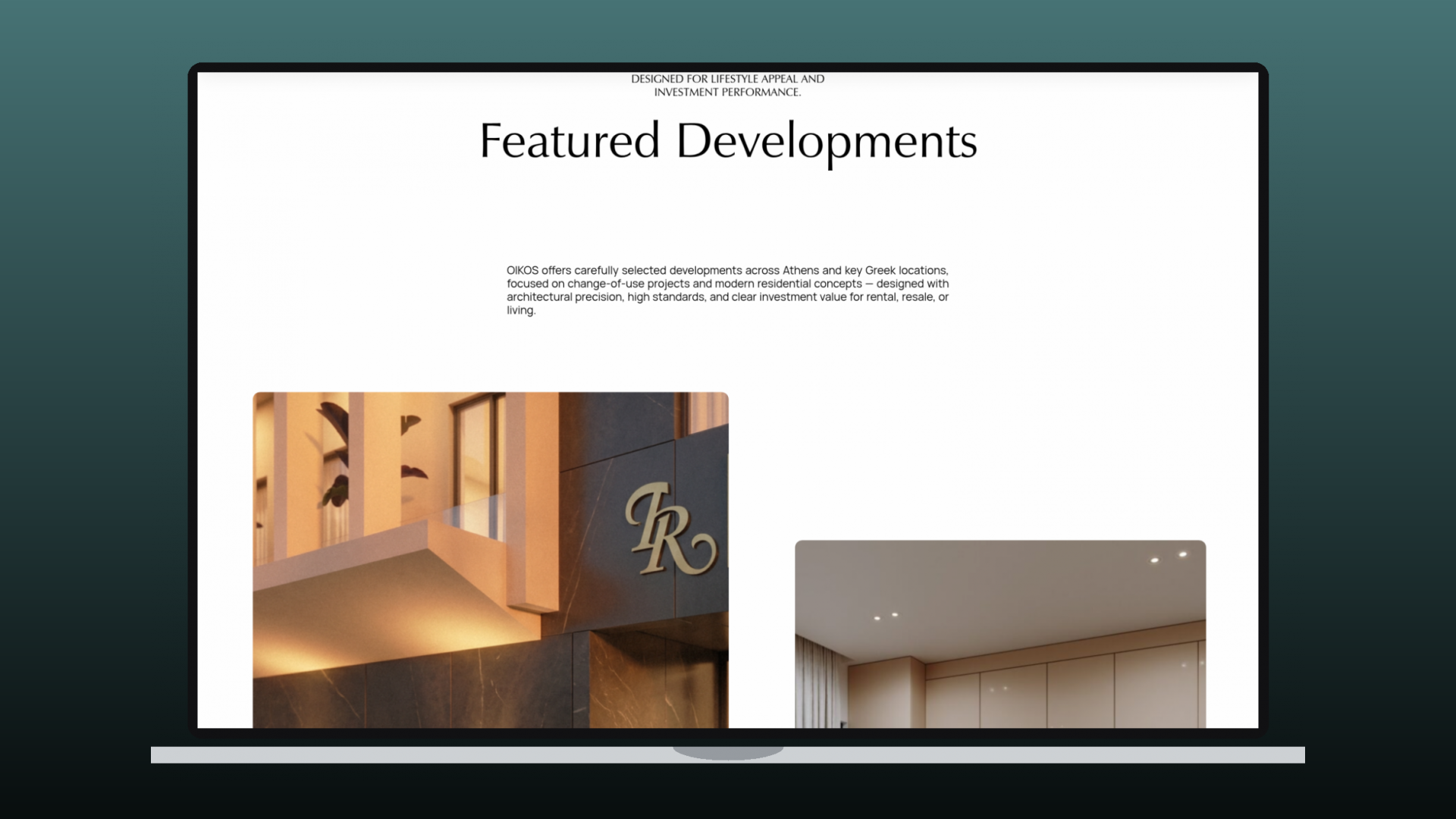 OIKOS Developments website by Ruler
