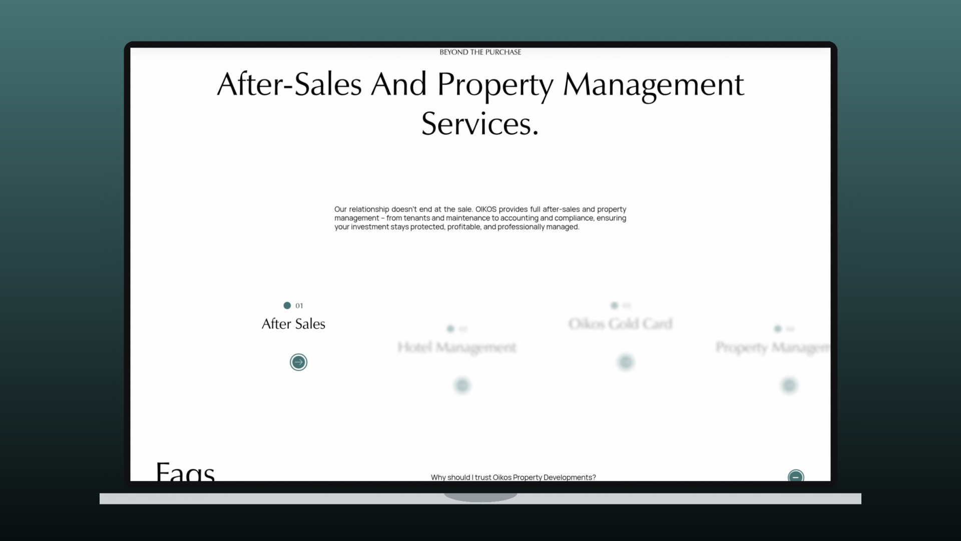OIKOS Developments website by Ruler
