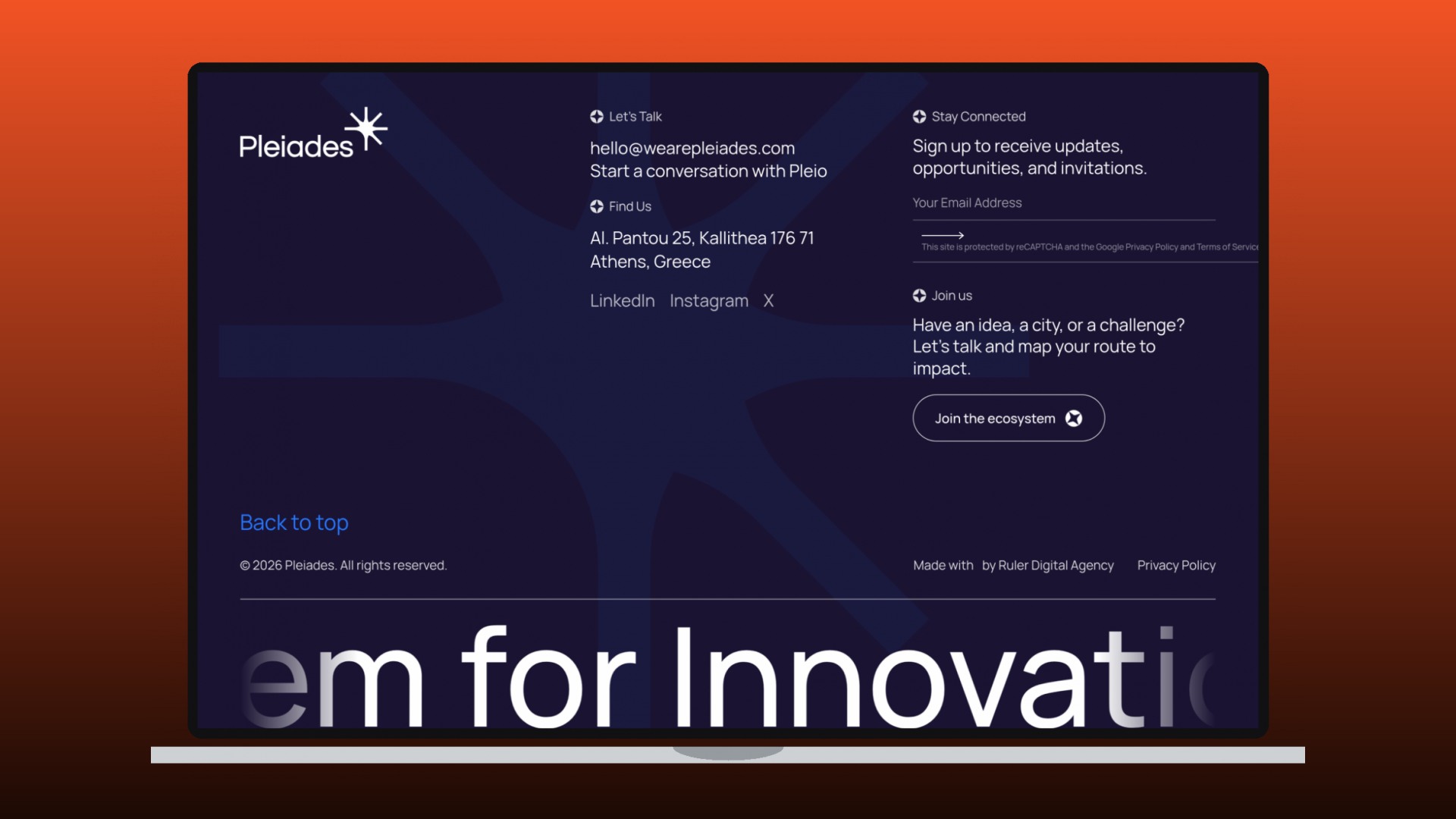 Pleiades website by Ruler