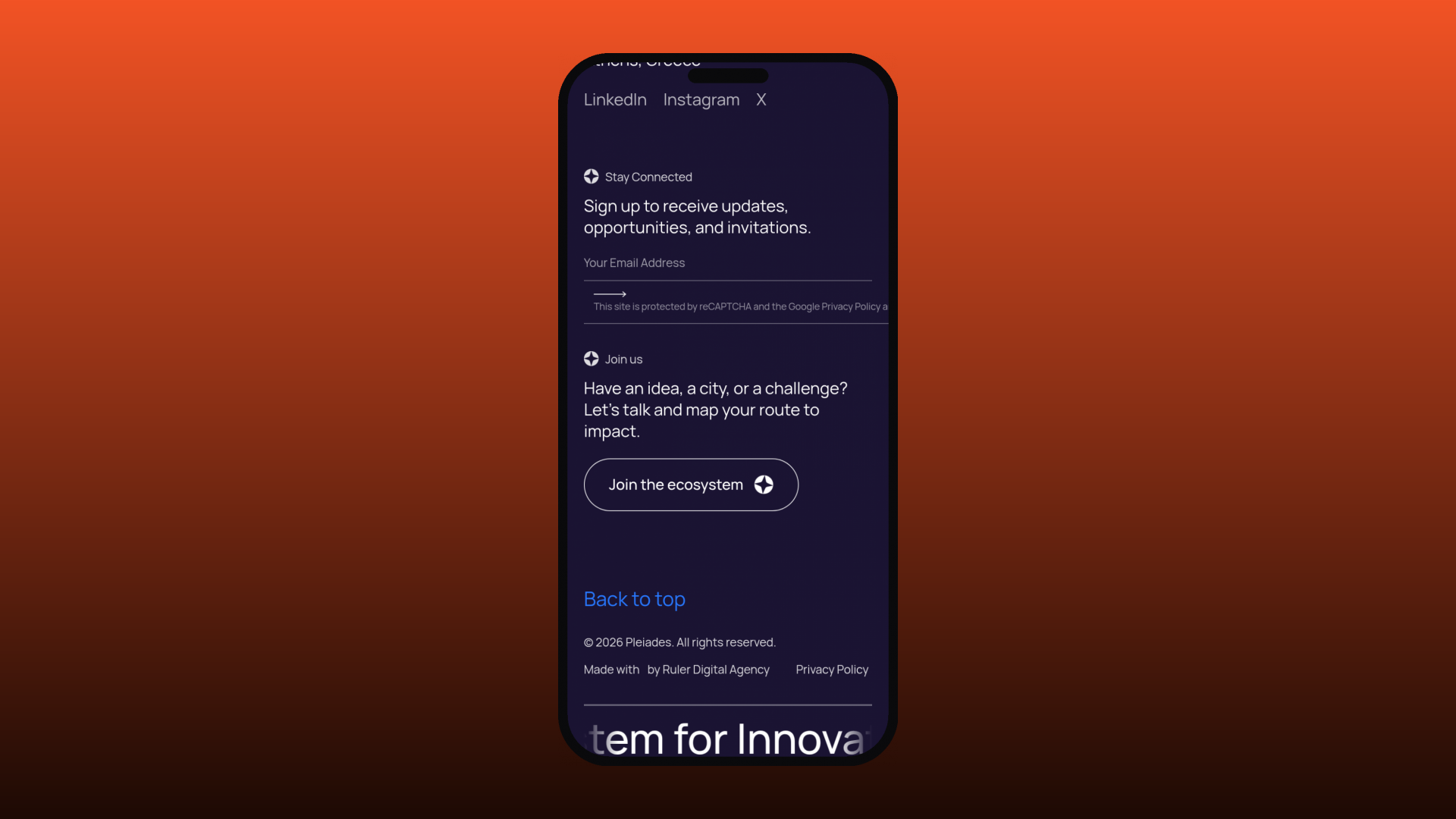 Pleiades mobile experience