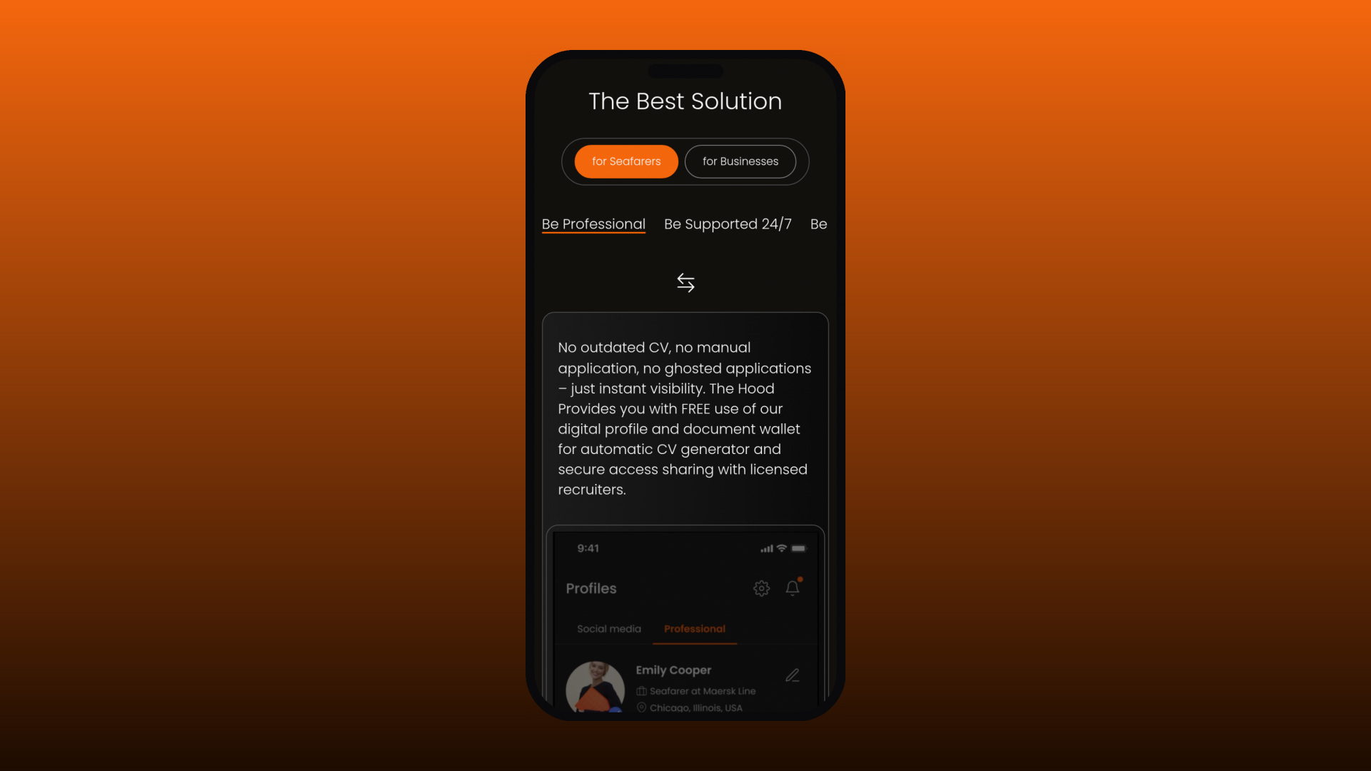 The Hood mobile experience